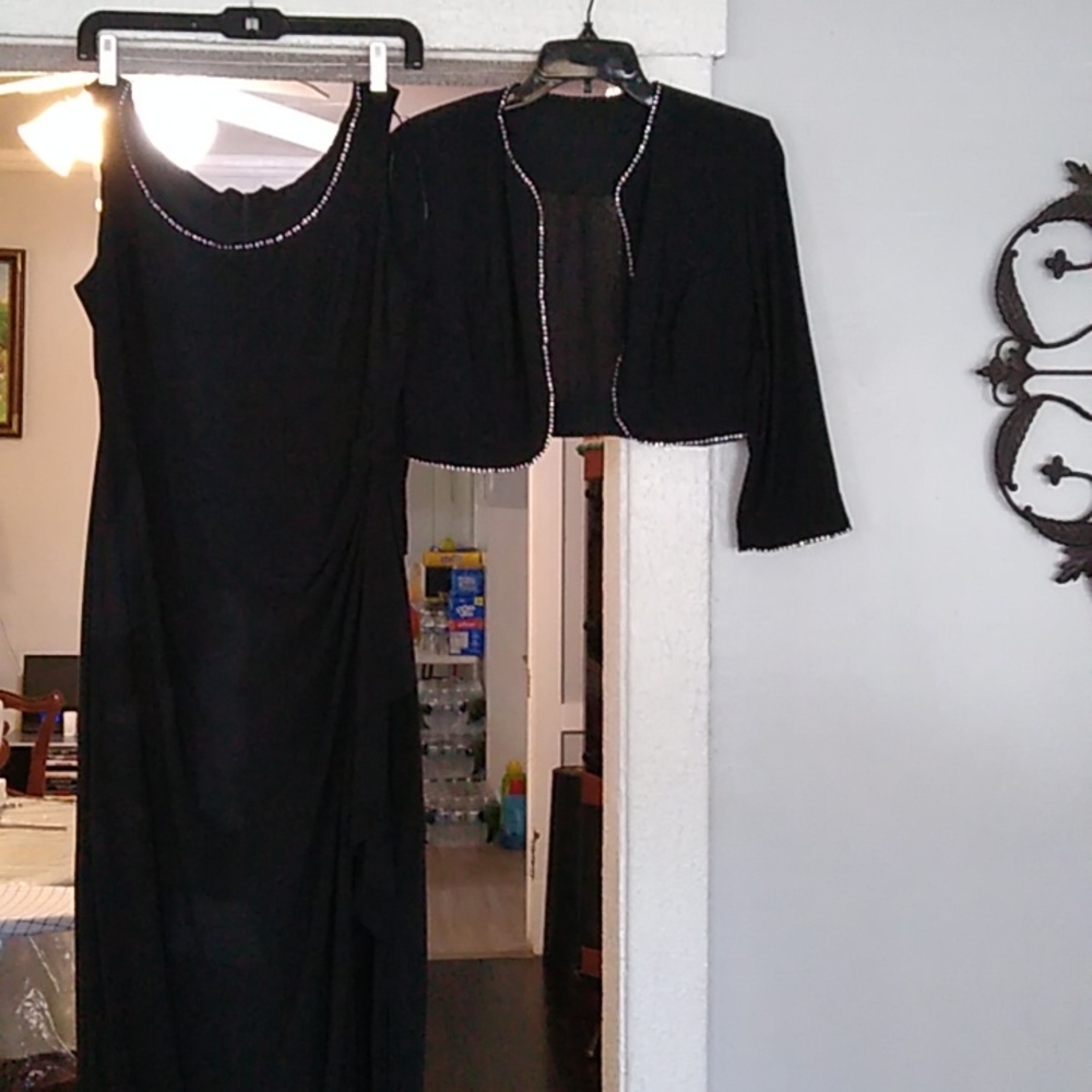 Black evening dress/rhinestone